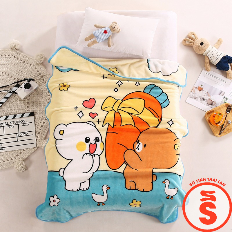 Chăn lông tuyết cho bé MỀM MỊN MẪU MỚI ĐẸP size to 140x100cm