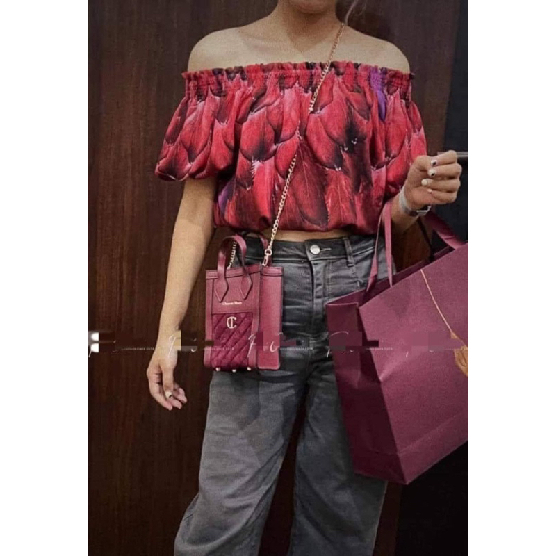 Túi Xách Charlotte Tilbury Túi Đỏ Mận