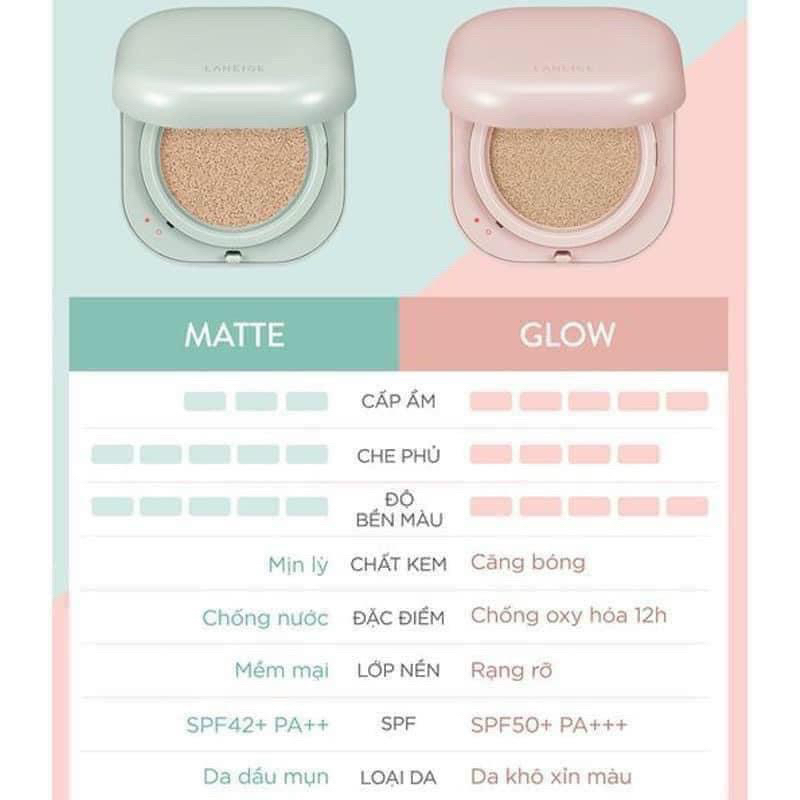 Phấn Nước che phủ tự nhiên L aneige Neo Cushion Matte/Glow