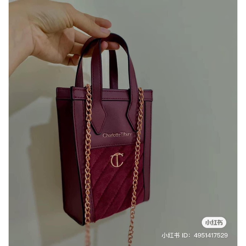 Túi Xách Charlotte Tilbury Túi Đỏ Mận