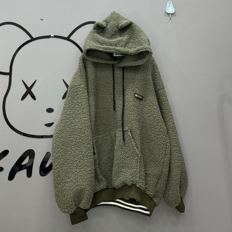 Áo hoodie lông gấu CNC