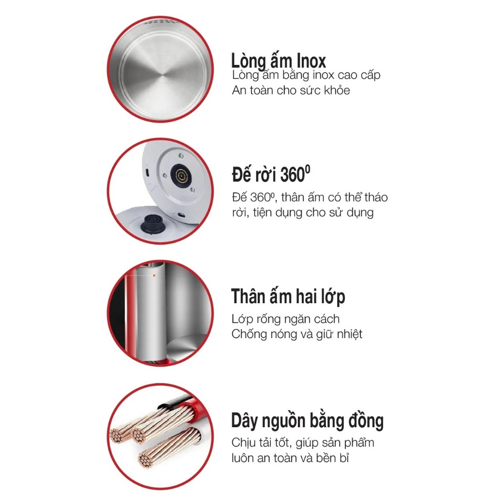 Ấm đun siêu tốc Ladomax HA-882 DUNG TÍCH 2L