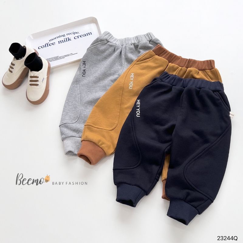 Quần nỉ cho bé BEEMO Q023 quần dài bé trai chất liệu da cá dày dặn, giữ ấm tốt cho bé – PAPALEMON