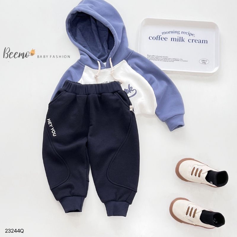 Quần nỉ cho bé BEEMO Q023 quần dài bé trai chất liệu da cá dày dặn, giữ ấm tốt cho bé – PAPALEMON