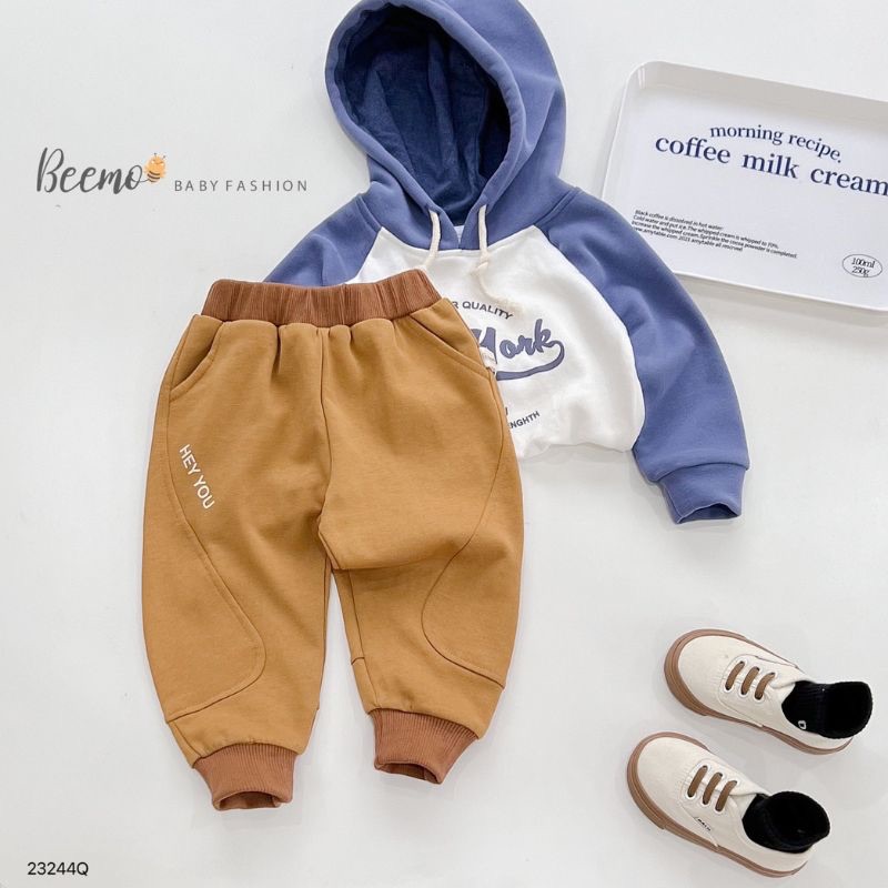 Quần nỉ cho bé BEEMO Q023 quần dài bé trai chất liệu da cá dày dặn, giữ ấm tốt cho bé – PAPALEMON