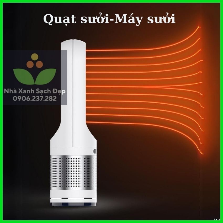 Quạt sưởi điện UMILY - quạt không cánh 2 chiều NÓNG + LẠNH có LỌC KHÔNG KHÍ - máy sưởi ấm không cánh lọc không khí