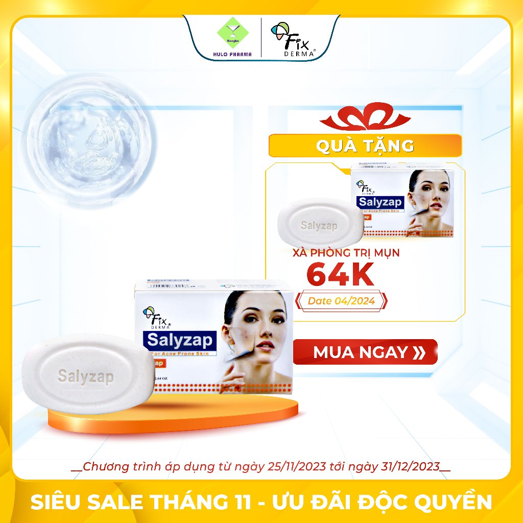 Xà Phòng Giảm Mụn Lưng, Cơ Thể FIXDERMA Salyzap Soap 30g