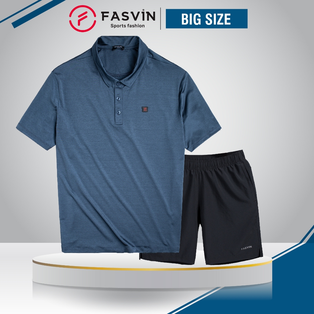 Bộ quần áo thể thao Bigsize nam Fasvin AB23189.HN chất vải mềm nhẹ co giãn thoải mái
