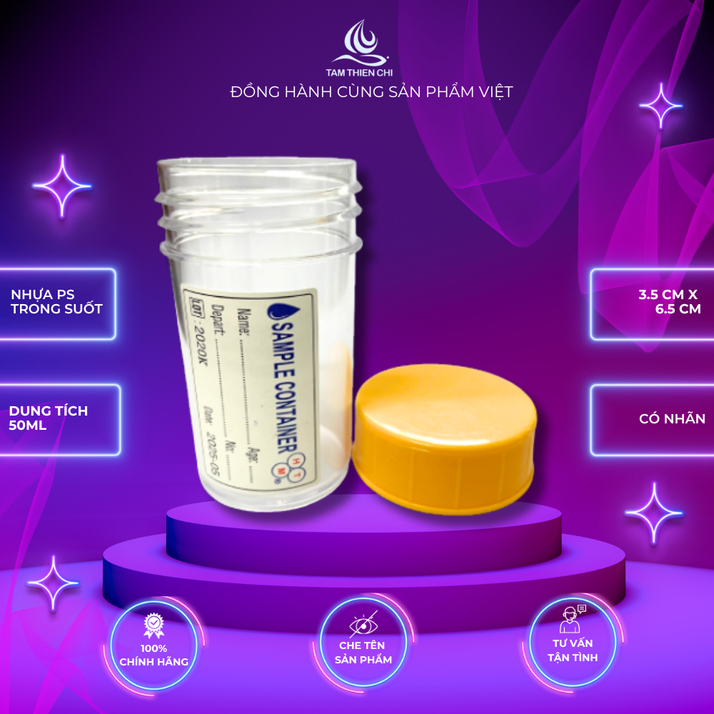 Lọ đựng mẫu có nhãn Hồng Thiện Mỹ 55 ml túi 10 cái