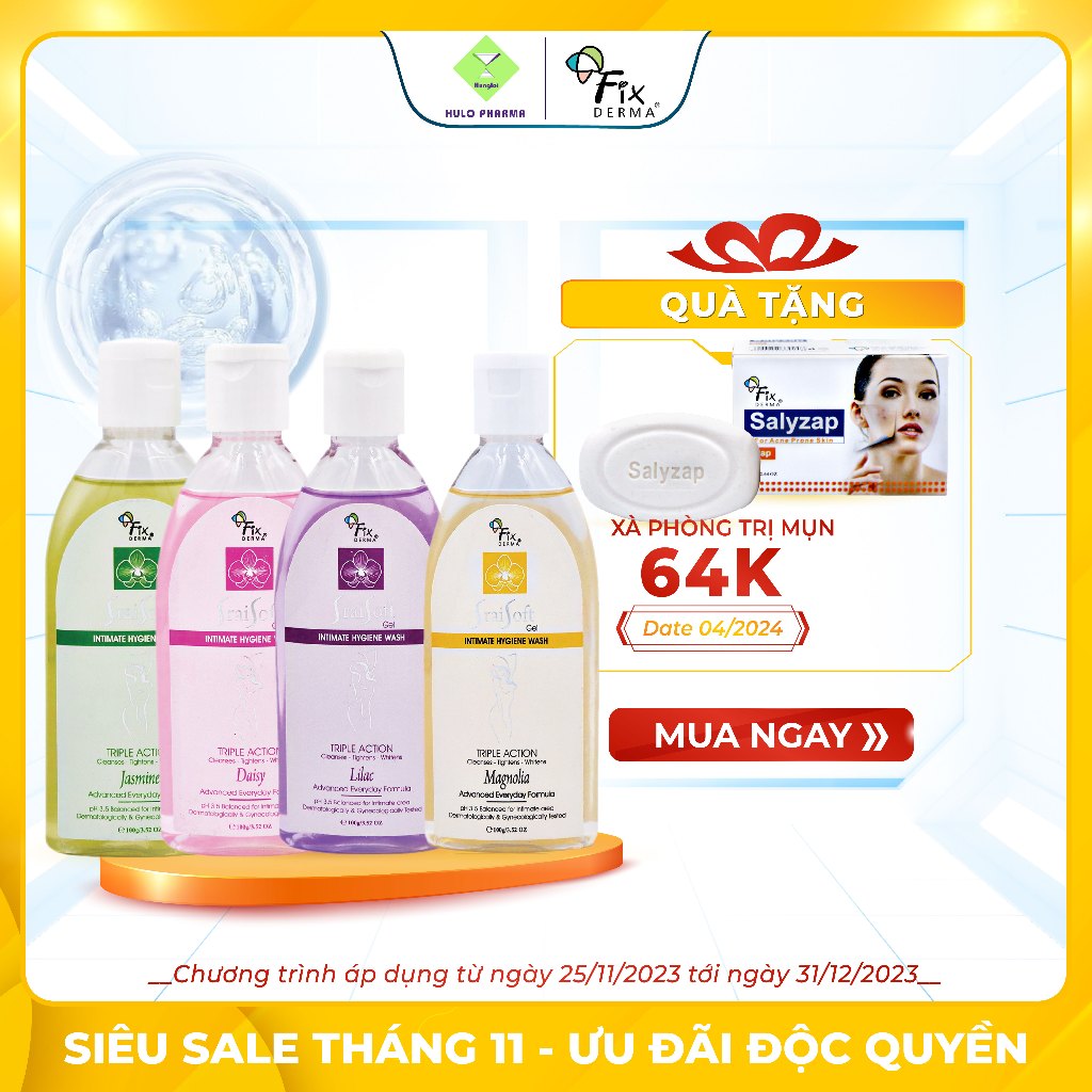 Gel Vệ Sinh Phụ Nữ Khử Mùi Giữ Ẩm Se Khít Fixderma Srai Soft Gel Magnolia (Hương Hoa Mộc Lan) 100g Hùng Lợi