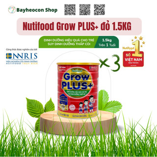 Bộ 3 lon sữa bột GrowPlus lon đỏ 1.5kg cho trẻ suy dinh dưỡng thấp còi trên 1 tuổi