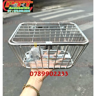 Rổ inox có nắp đa năng sử dụng cho các dòng xe