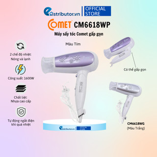 Máy sấy tóc gấp gọn 1600w comet cm6618 - hàng chính hãng