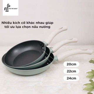 Chảo chống dính LocknLock Rosemary CAF2046 CAF2246 CAF2446 Xanh Mint sử dụng được bếp từ