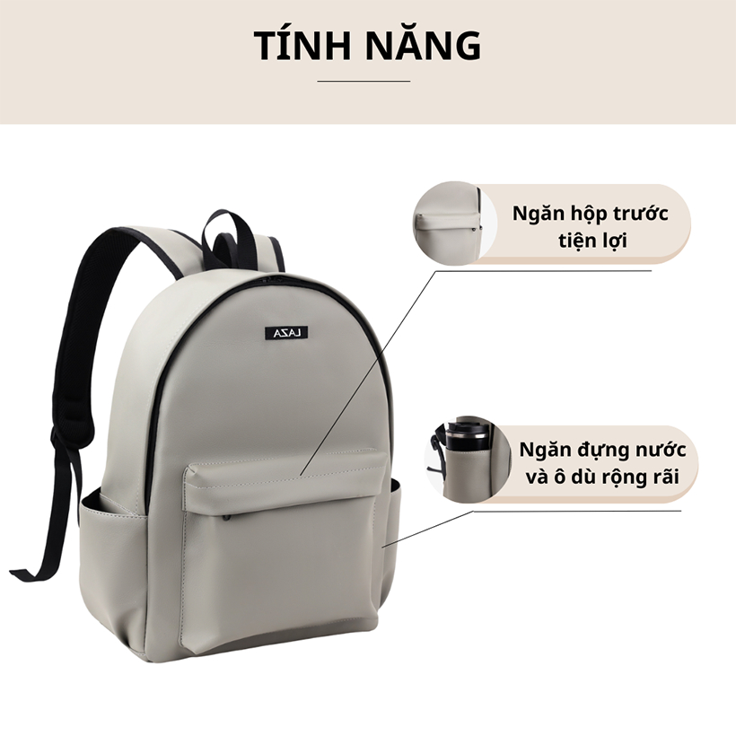 Balo LAZA chất liệu PU nhập khẩu chống thấm - Castil Backpack 613 - Bảo hành chính hãng