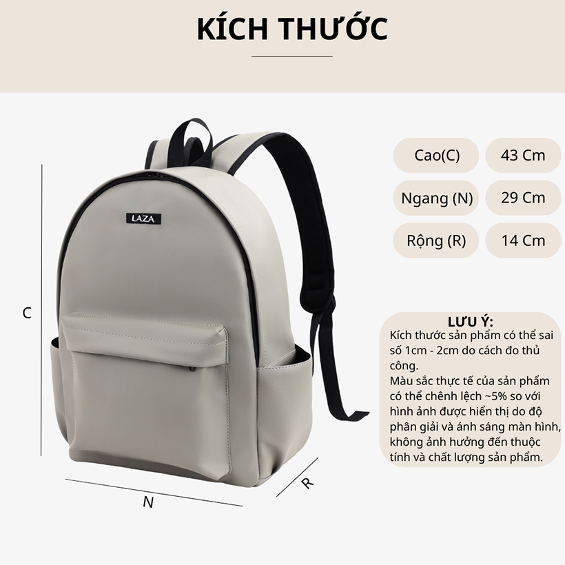 Balo LAZA chất liệu PU nhập khẩu chống thấm - Castil Backpack 613 - Bảo hành chính hãng