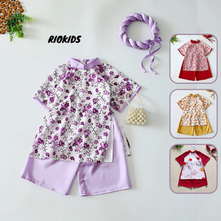 [5-28kg] Áo dài cách tân tím voan Pháp RIOKIDS cho bé gái mặc Lễ Tết, du Xuân, chụp hình, đi Chùa AD15