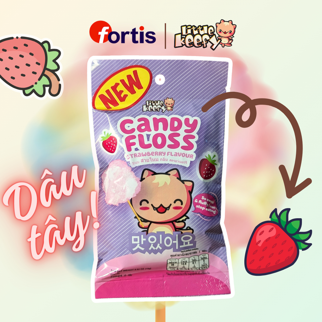 Kẹo Bông Gòn Indonesia Little Keefy Candy Floss 15g