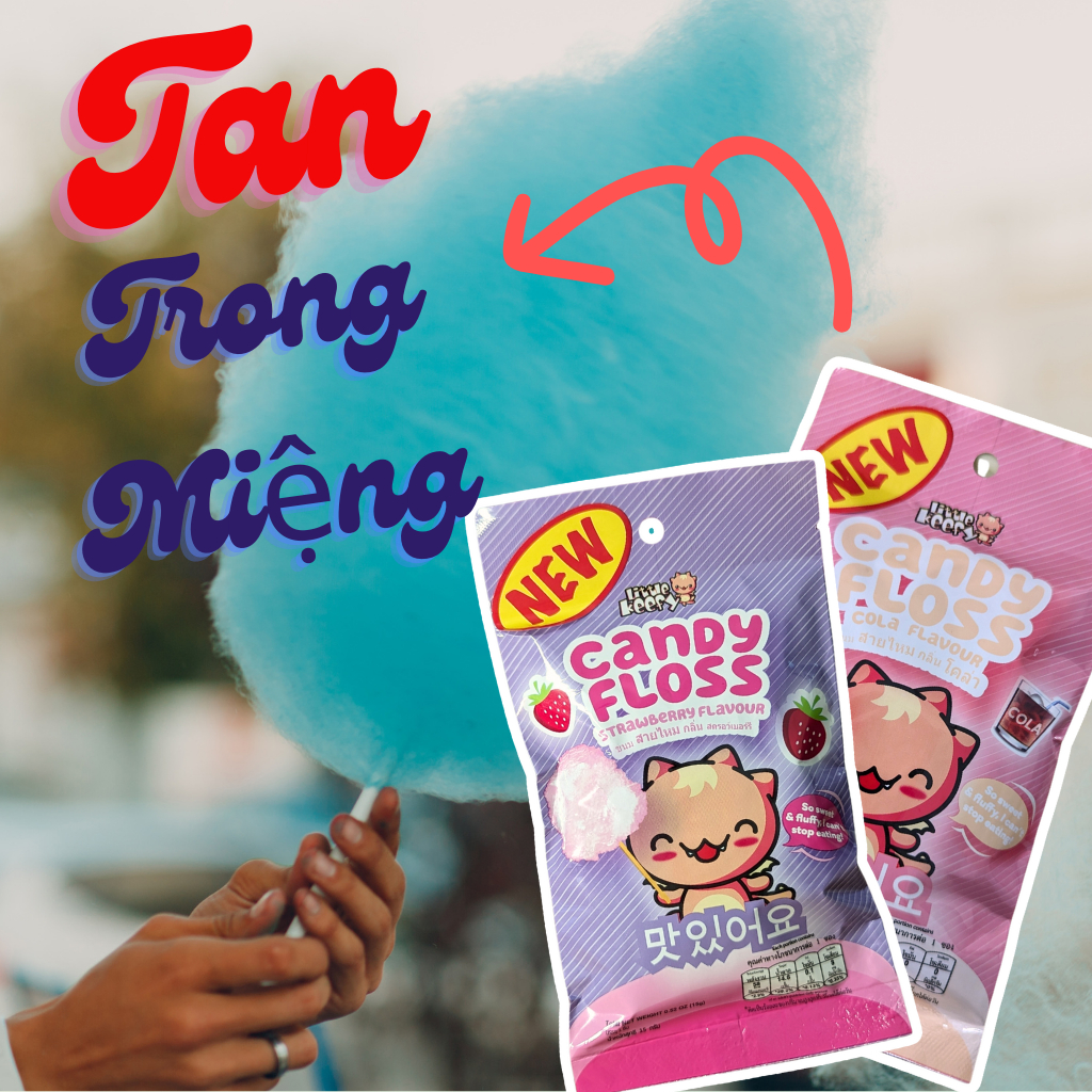 Kẹo Bông Gòn Indonesia Little Keefy Candy Floss 15g