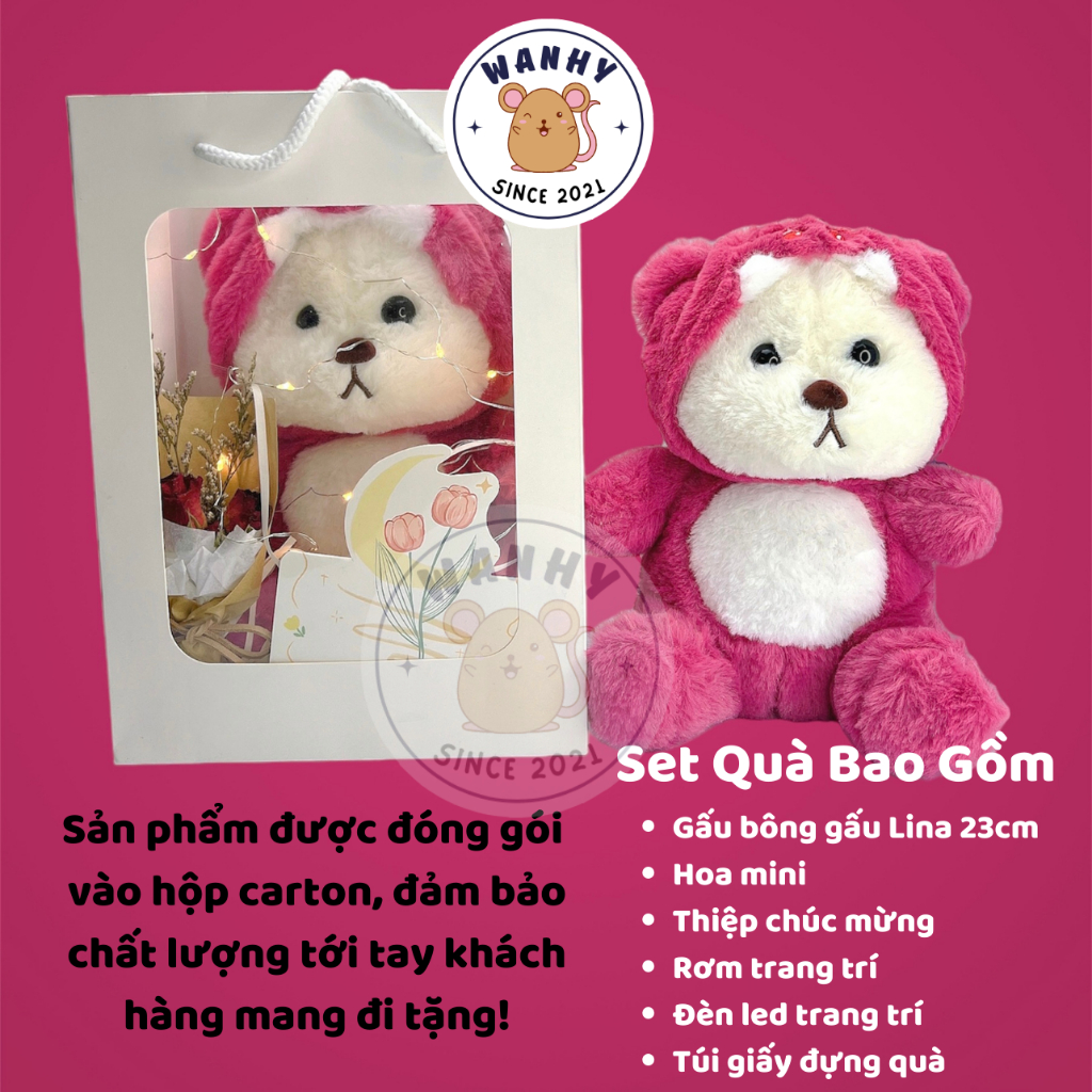 Combo quà tặng sinh nhật bạn trai gái, nam nữ noel, combo gấu bông đẹp