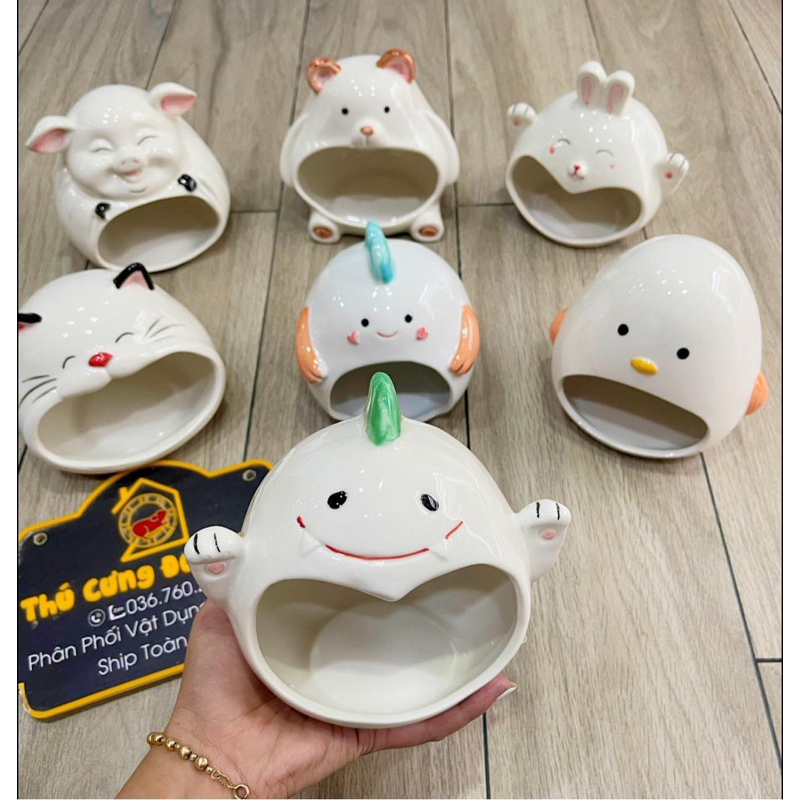 Nhà ngủ sứ làm mát cho hamster, size lớn, mẫu đẹp
