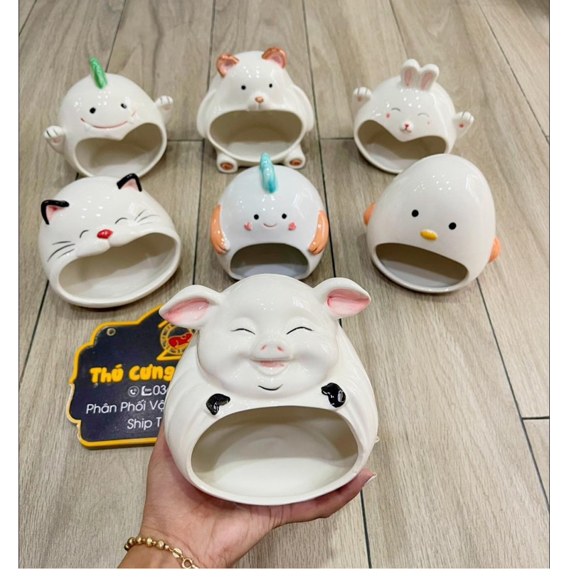 Nhà ngủ sứ làm mát cho hamster, size lớn, mẫu đẹp