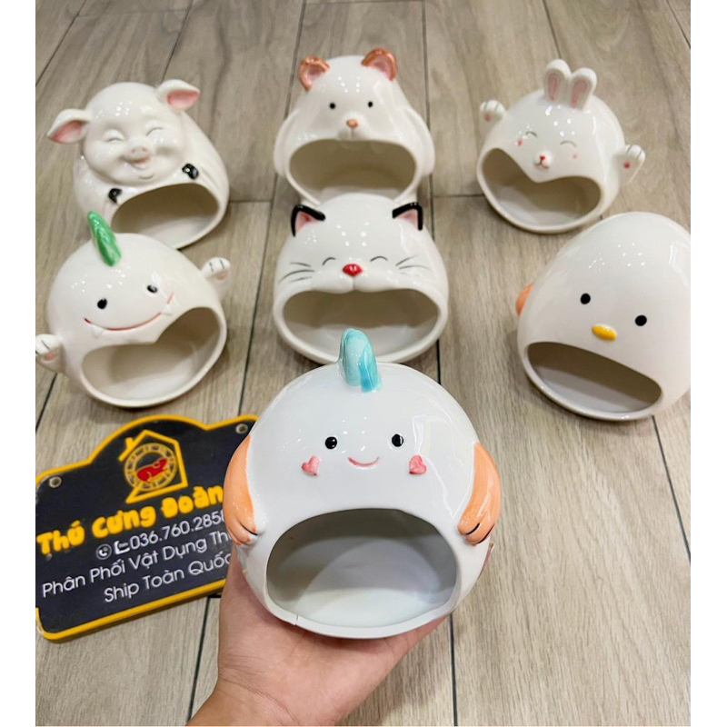 Nhà ngủ sứ làm mát cho hamster, size lớn, mẫu đẹp