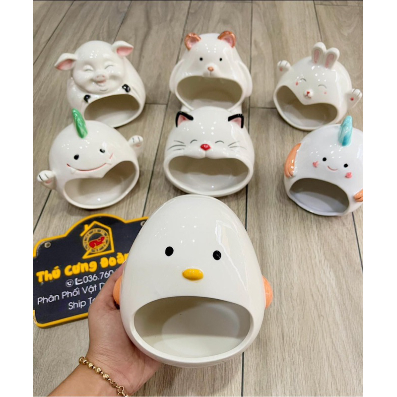 Nhà ngủ sứ làm mát cho hamster, size lớn, mẫu đẹp