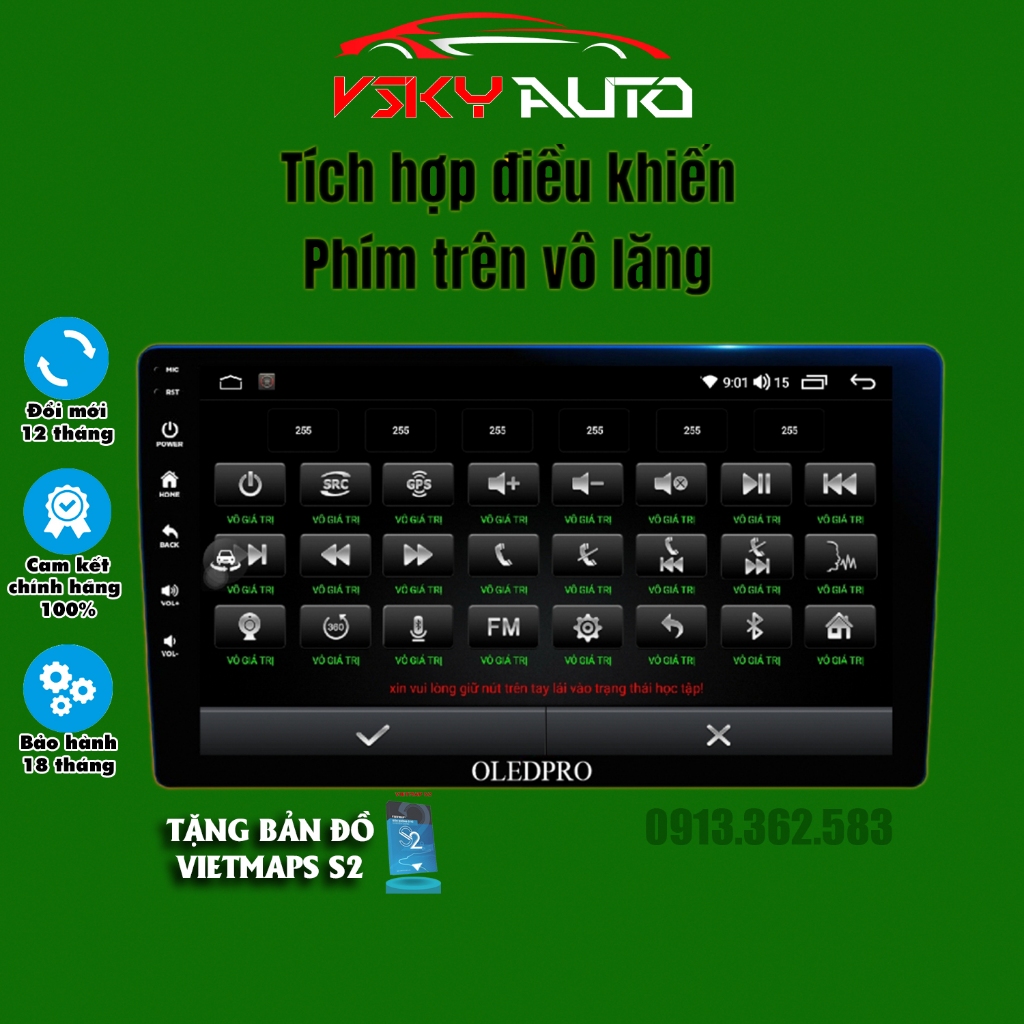 Màn hình ô tô lắp sim 4G OLEDPRO X4 9 inch Ram 4G+ 32G Chip 8 Nhân tích hợp camera lùi AHD, CCD, cam hành trình android