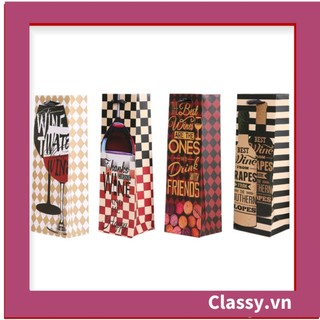 Classy Túi quà tặng, túi giấy quai xách đựng rượu vang các loại , bằng giấy đựng chai đơn hoặc đôi 750 ML Q1797
