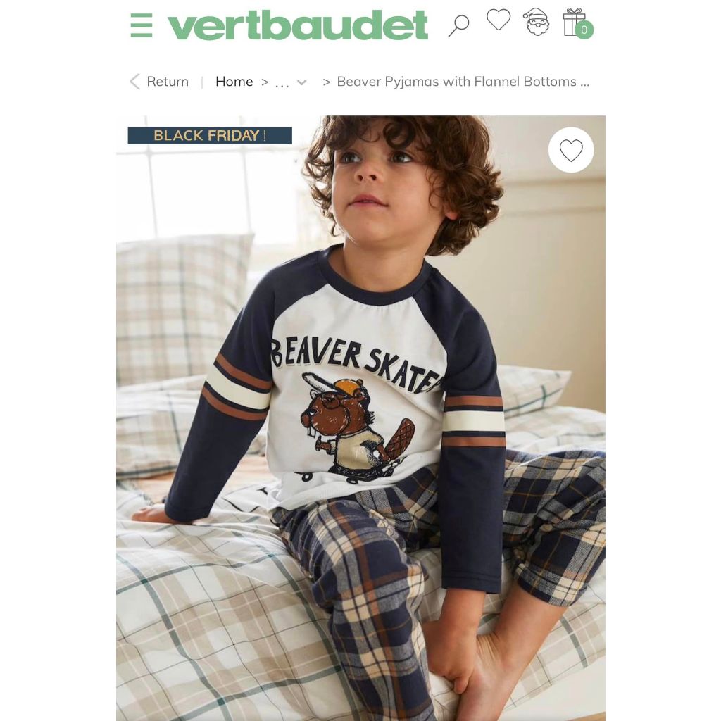 Bộ PJ 2311 verbaudet quần kẻ tay phối cho bé