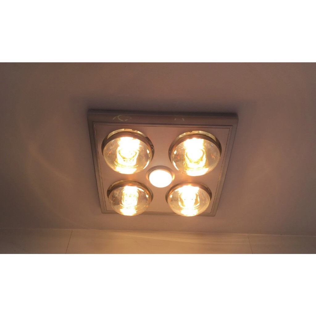 Đèn sưởi nhà tắm Heizen 4 Bóng Âm Trần Hồng Ngoại HE4BR/HE9, có điều khiển từ xa quạt thông gió và đèn chiếu sáng