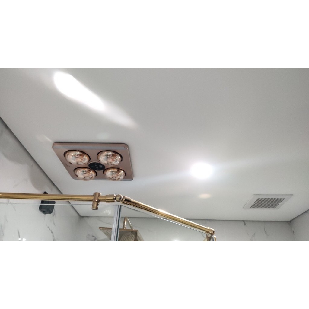 Đèn sưởi nhà tắm Heizen 4 Bóng Âm Trần Hồng Ngoại HE4BR/HE9, có điều khiển từ xa quạt thông gió và đèn chiếu sáng
