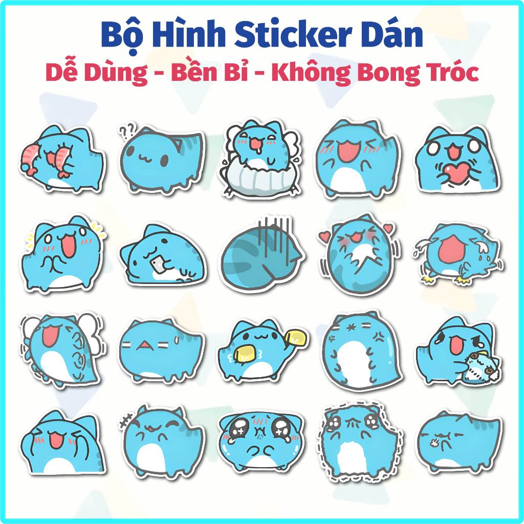 Bộ 40 Sticker Dán Mẫu Mèo Bọ Capoo- Sticker Dán Chống Nước Trang Trí Laptop, Bình Nước, Sổ Tay, Mũ Bảo Hiểm...