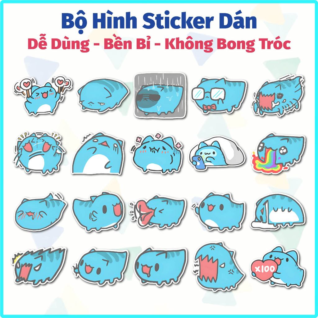 Bộ 40 Sticker Dán Mẫu Mèo Bọ Capoo- Sticker Dán Chống Nước Trang Trí Laptop, Bình Nước, Sổ Tay, Mũ Bảo Hiểm...