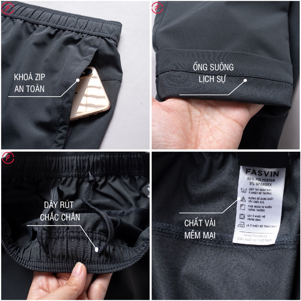 Bộ quần áo thể thao nam FASVIN AD23605+DC22532 vải thể thao cao cấp mềm mại hàng nhà máy chính hãng