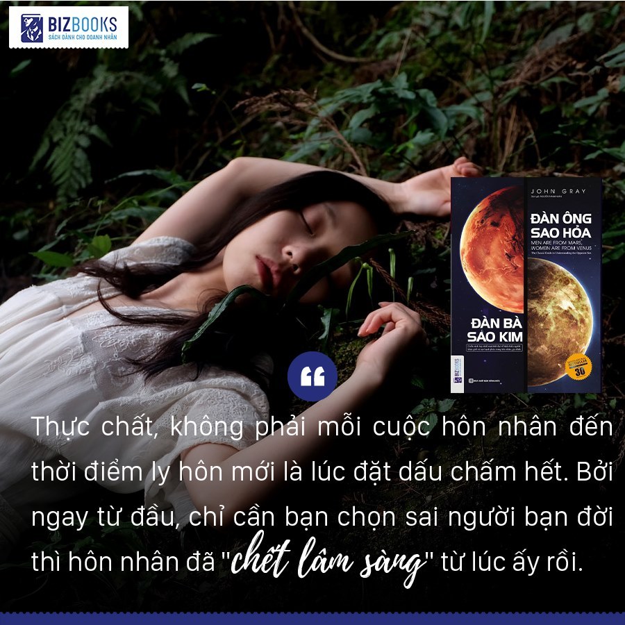 Sách Đàn Ông Sao Hỏa Đàn Bà Sao Kim - Thấu Hiểu Phụ Nữ Đàn Ông Hay, Giữ Hạnh Phúc Gia Đình, Tình Yêu - Bizbooks