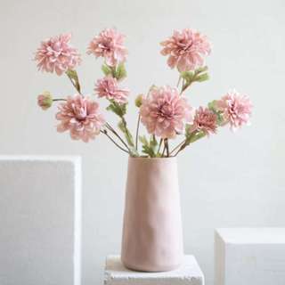 Cành Hoa Thược Dược Giả Cao Cấp - Loại 3 Bông 3 Nụ - Cành Hoa Khô Lụa Decor Trang Trí Nhà Cửa, Văn Phòng, Để Bàn