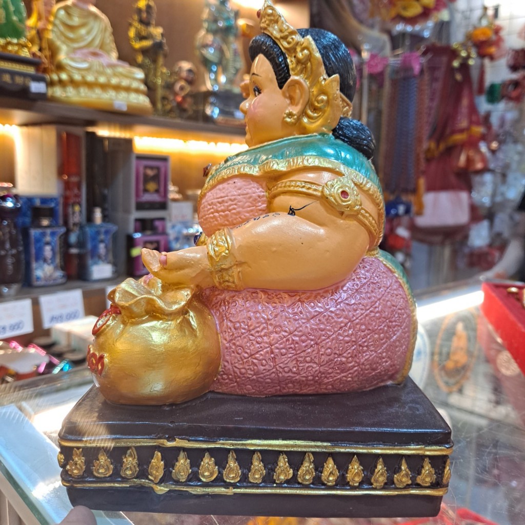 Tượng Mẹ Thái Lan Ôm Hủ Vàng May Mắn Tài Lộc - Cao 20cm Đã Sên