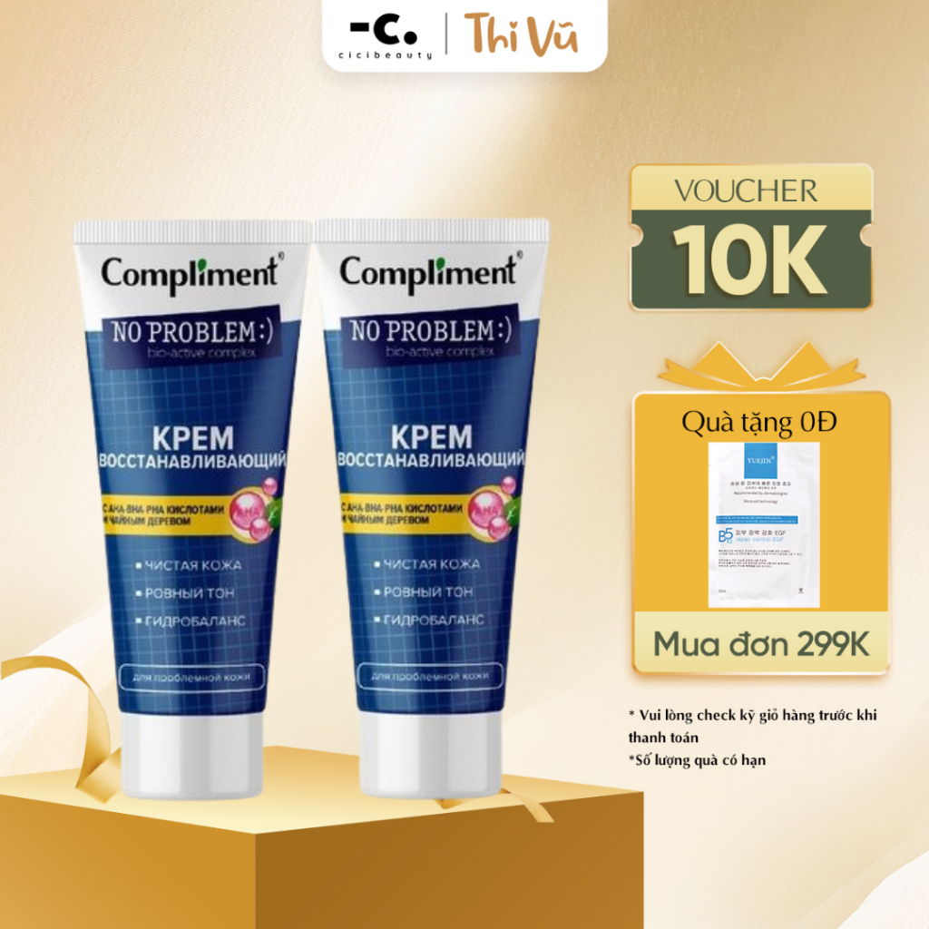 Kem dưỡng Compliment No problem AHA-BHA-PHA phục hồi, tái tạo da dầu mụn 50ml