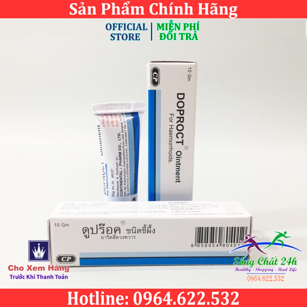 Kem Bôi Trĩ DOPROCT Thái Lan giúp co và giảm đau ngay sau 1 tuần sử dụng