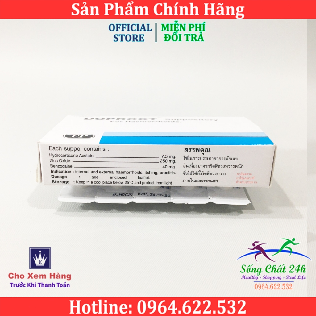 Kem Bôi Trĩ DOPROCT Thái Lan giúp co và giảm đau ngay sau 1 tuần sử dụng