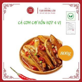 Cá cơm cay hỗn hợp 4 vị ăn vặt siêu ngon hộp 120g 10 gói nhỏ