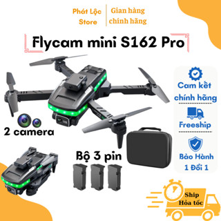 Máy bay camera flycam mini giá rẻ drone S162 Pro có cảm biến chống va chạm 4 chiều, điều khiển từ xa quay phim, chụp ảnh