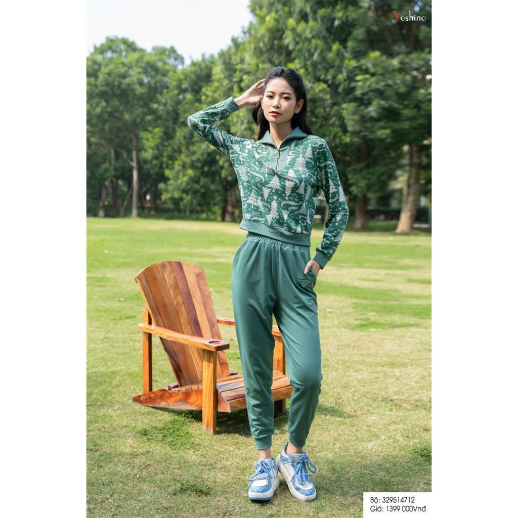 Bộ đồ thể thao cổ bẻ hoạ tiết Yoshino