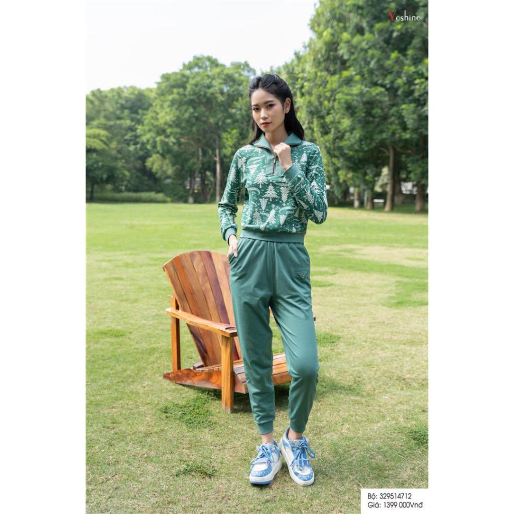 Bộ đồ thể thao cổ bẻ hoạ tiết Yoshino