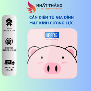 Cân Điện Tử Con Heo Thay Pin AAA Hình - Cân Sức Khỏe Gia Đình - Tặng Cây Lấy Ráy Tai Có Đèn Cho Bé