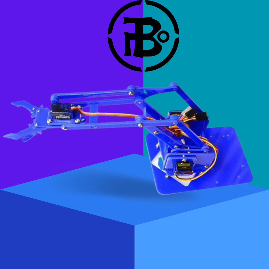 Bộ Cánh Tay Robot 4 Bật Tư Do Mica Gỗ - Kèm Full Bộ Ốc Vít