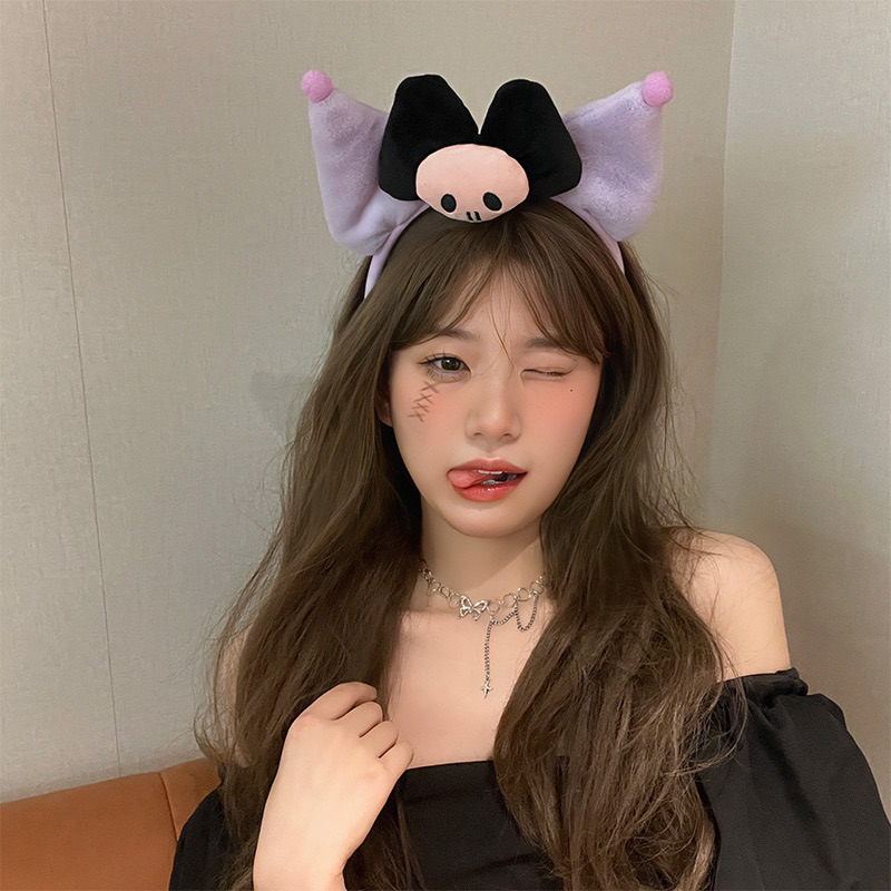 Băng đô, cài tóc nơ 3D cosplay nhân vật hoạt hình Kuromi - Sanrio