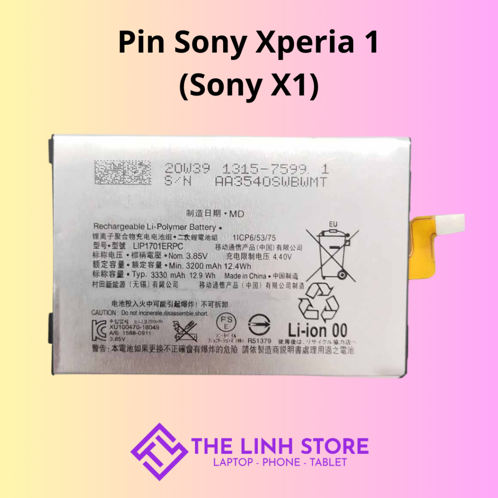 Pin Sony Xperia 1 (Sony X1) mã LIP1701ERPC 3140mAh